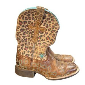 ARIAT CROSSROADS COWGIRL BOOTS SQUARE TOE Girls Size 12.5